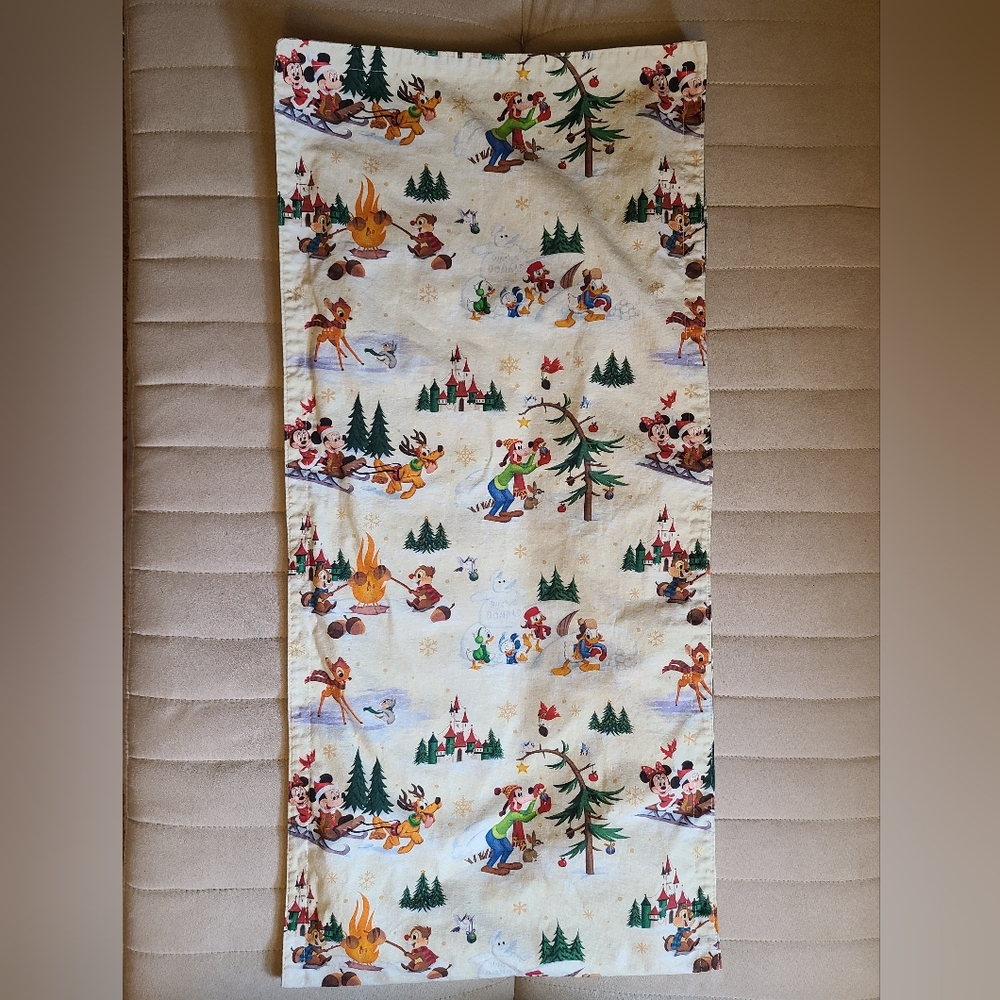 Disney Parks Winter Woodland Mickey and Friends Reversible Holiday Table Runner - Picture 4 of 6